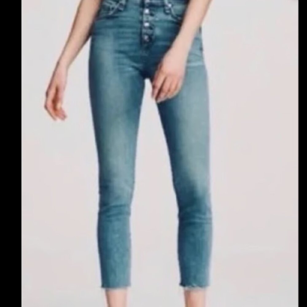 Rag & Bone /JEAN NINA High Rise Button Fly Skinny Jeans “Farrah” 31